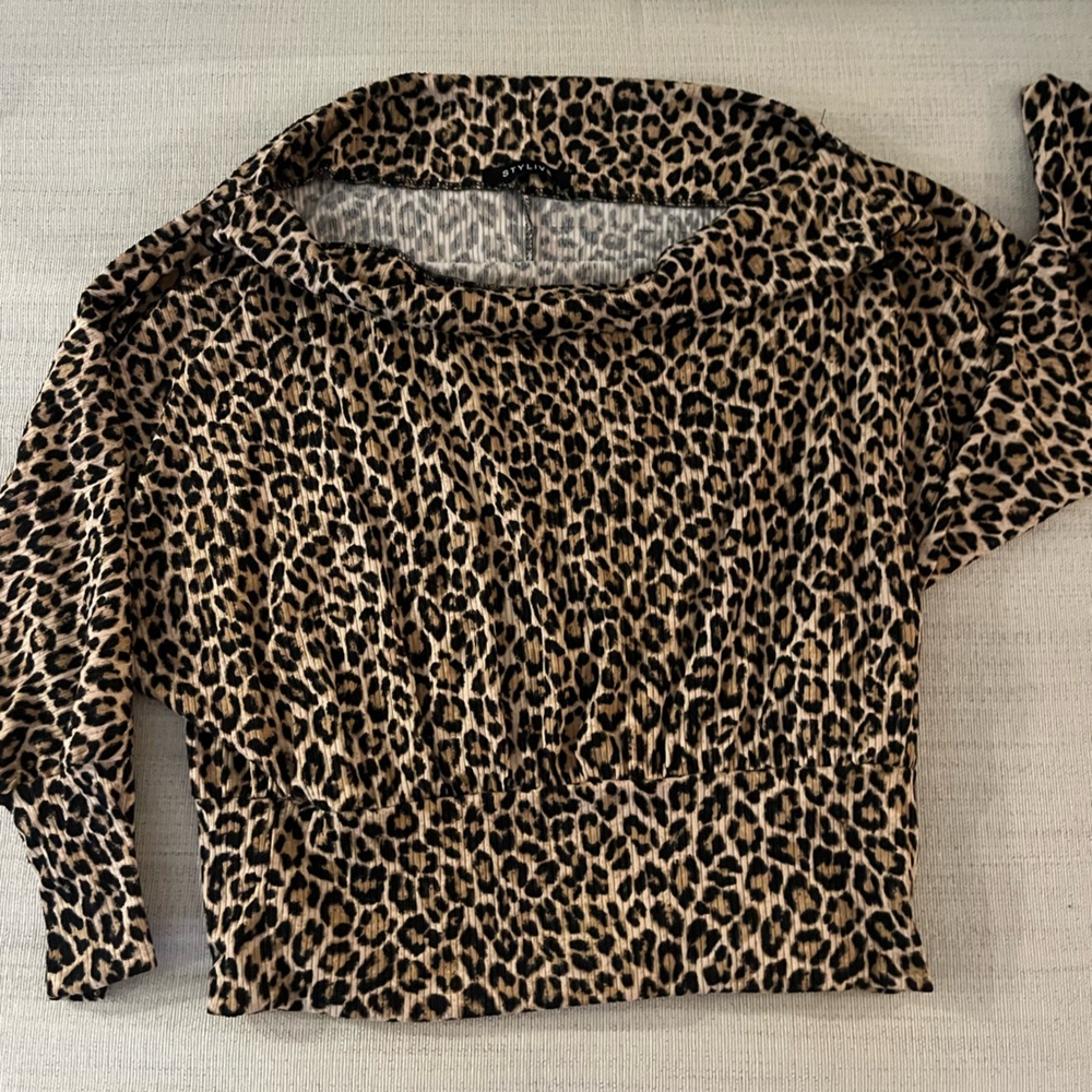 Leopard Print Women's Off The Shoulder Top